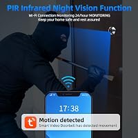 HAPYTHDA WiFi Ajtókamera 4,3" Monitorral - 1080P Digitális Kémlelőnyílás, 90° Látószög, PIR Mozgásérzékelő, 5000mAh Akku, Éjjellátó 5