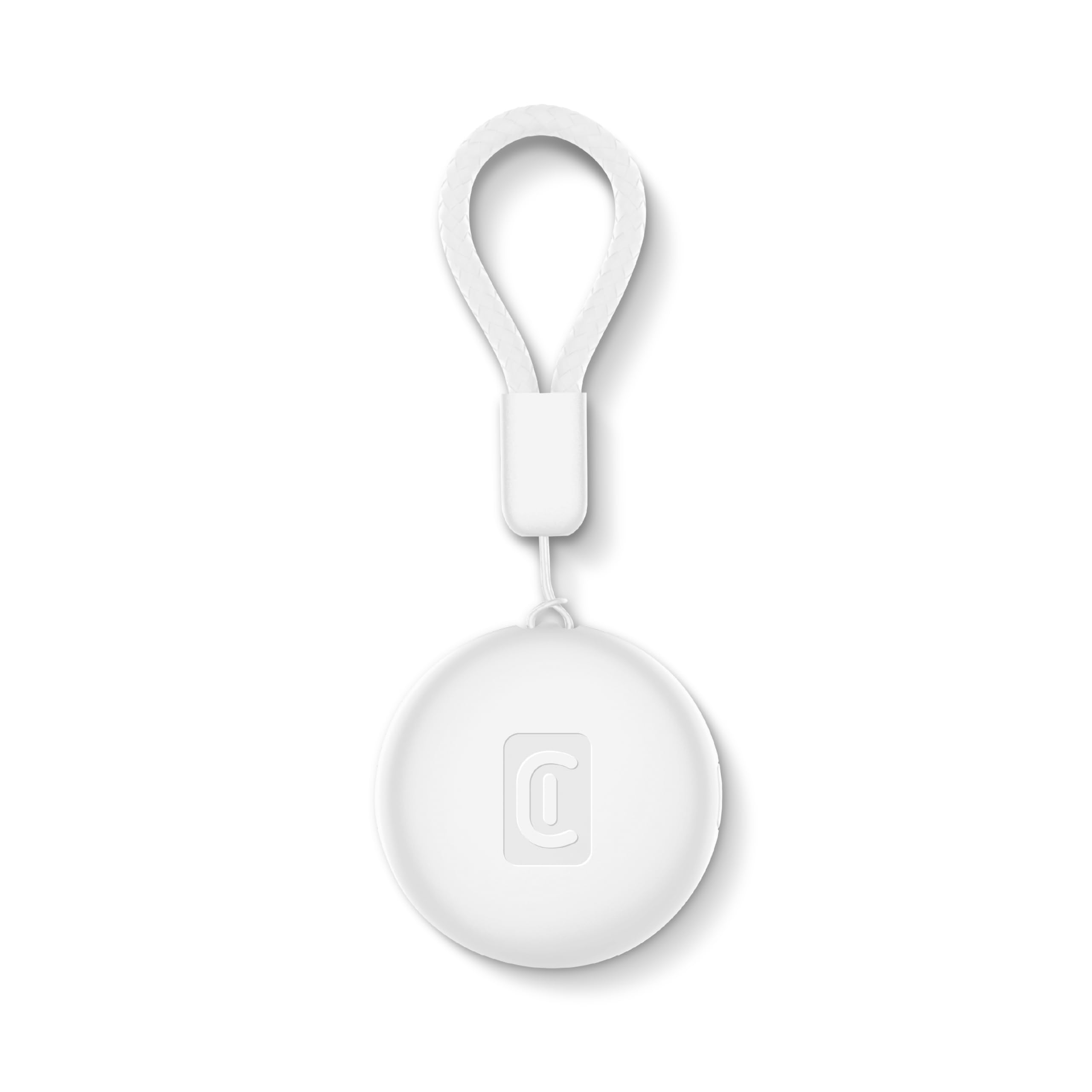 Cellularline TRACY TAG Bianco per Android, Mini Smart Tracker con App Trova il Mio Dispositivo di Google, Compatibile con Accessori AirTag, Batteria Sostituibile