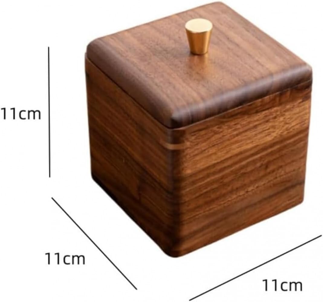 GEBYUIビンテージ風無垢材製デンタルフロスボックス 木製綿棒ストレージボックス レストラン・デスクトップ向け キャンディー・ジュ