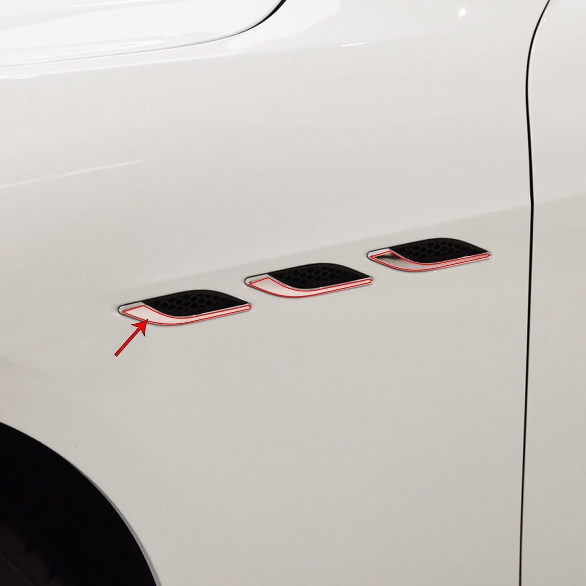 Car Side Fender Decorative Protector Sticker,Real Soft Carbon Fiber Trim,Fit for Maserati Ghibli 2014-2022,Car Exterior Accessories (Black Carbon Fiber)