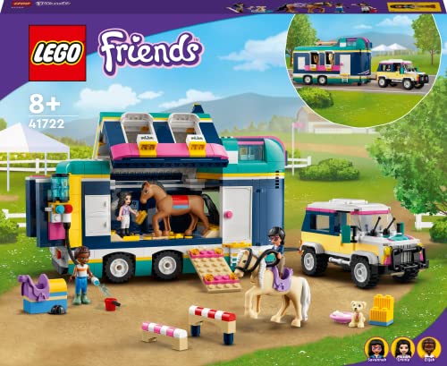 Image of LEGO 41722 Friends The Horse Competition Trailer: Equestrian Toy, Equestrian Competition with Horse Trailer, Car, Building Kit, for Boys and Girls From 8 Years Old