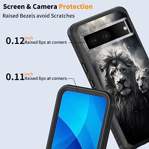 Funda para Pixel 7a de Google carcasa rígida anticaídas diseño león de 6.1 pulgadas 5