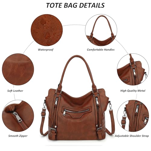 TANTOMI Hobo Bags for Women Large Capacity Handbags Bags Ladies Tote Bags Leather Crossbody Shoulder Bags with Small Purse Set 2PCS for Shopping Travel Work - Image 6