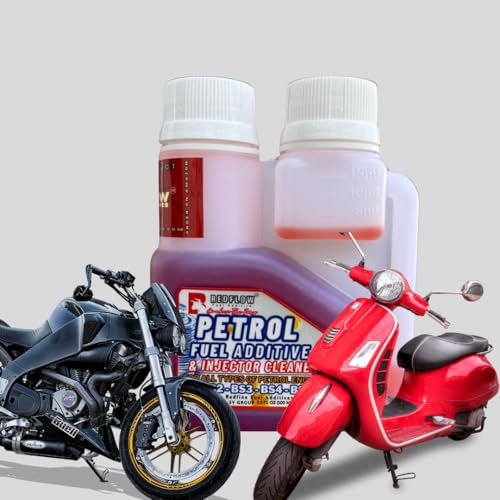 Image of Red Flow Petrol Additive | Injector Cleaner (100ML), Treats 50L Petrol, for All Cars, Bikes & Gearless Scooters. Keeps Engine Clean, Improves Engine Smoothness, Fuel Economy & Pickup.