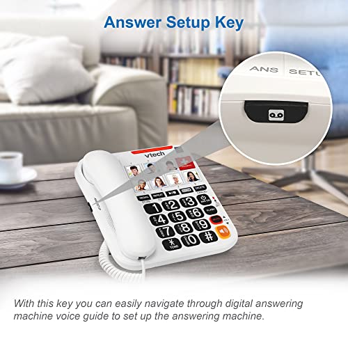 VTech SN1127 Amplified Corded Senior Phone with Answering Machine, 8 Photo Speed Dial, 90dB Loud Ringer, Big Buttons - image 8