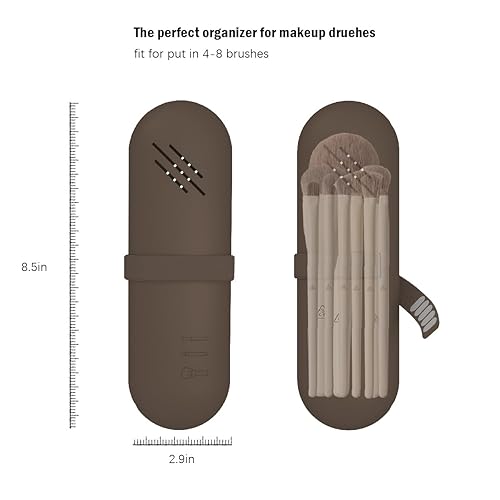 Miniatura 6 de JDZJUCHU Soporte para brochas de maquillaje de viaje estuche organizador de maquillaje bolsa de cosméticos organizador de artículos de tocador bolso