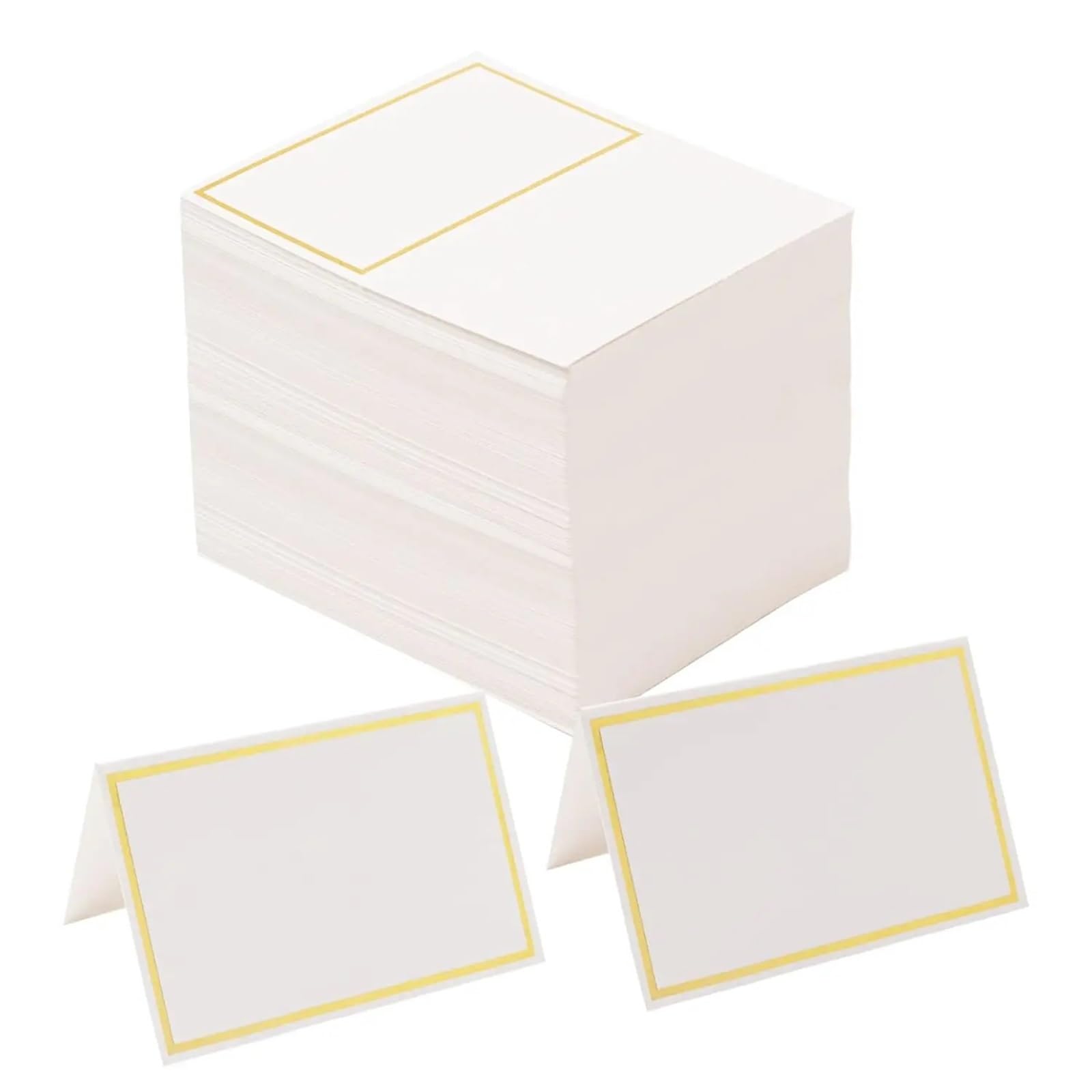 Tischkarten aus Papier | Gold und Silber 200 Stück for Hochzeiten, Bankette, Weihnachtsfeiern: Sitz- und Tischdekoration(Single sided gold)