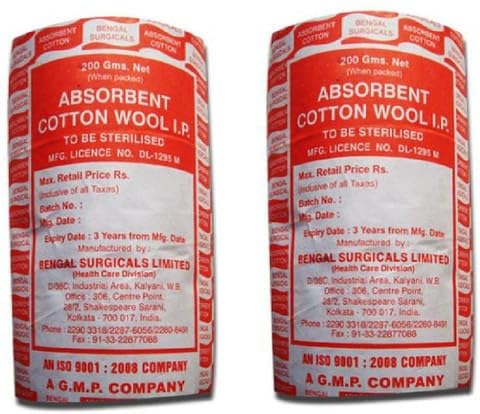 Absorbent Cotton Wool I.P. 200gm, Sterilised Medical Grade Cotton Roll-image-27