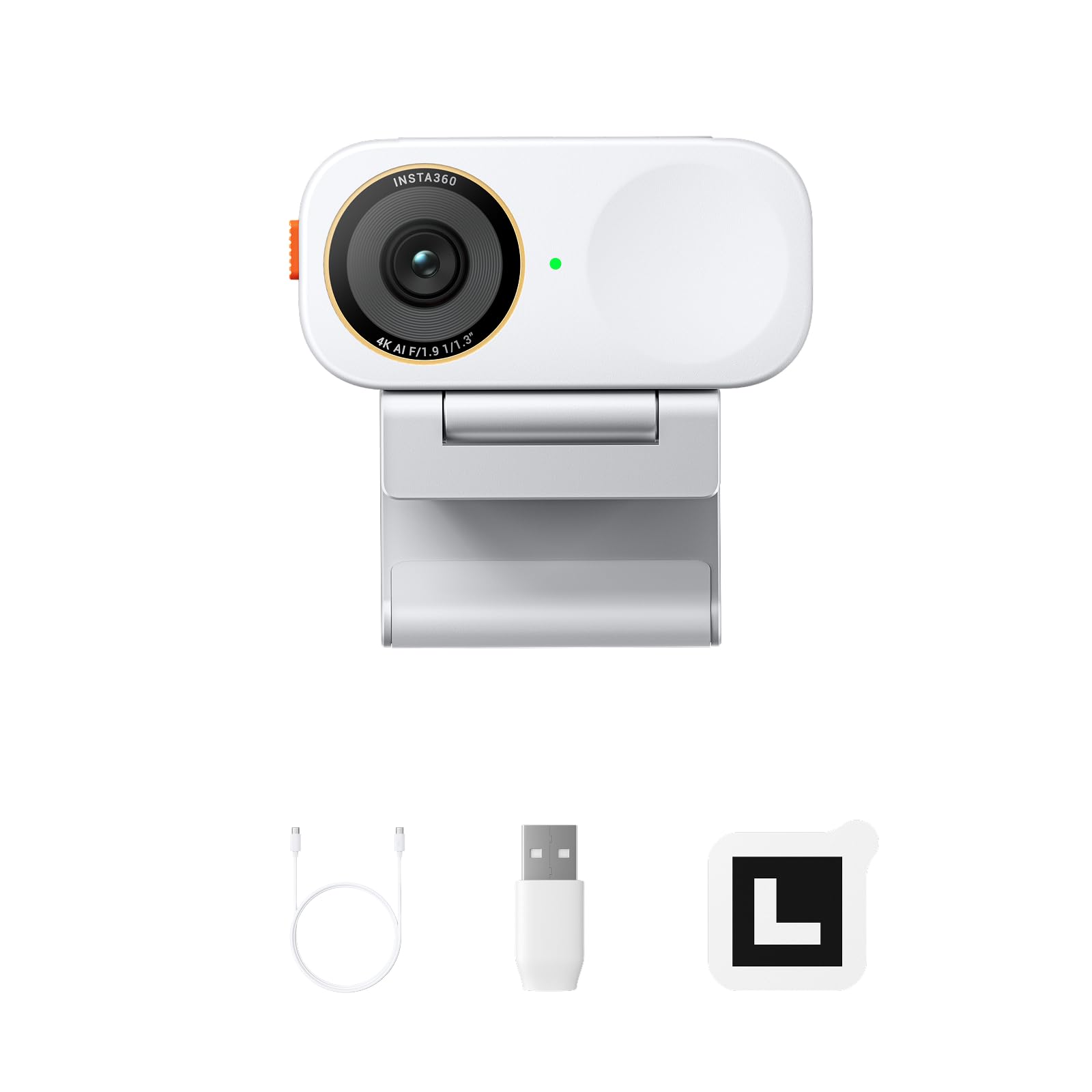 Insta360 Link 2C Pro – 4K Webcam for PC/Mac, 1/1.3” Sensor, Low-Light, Auto Framing, HDR, Directional Noise-Canceling Mics, Zoom, Teams, Twitch for Streaming or Meetings(Arctic White)