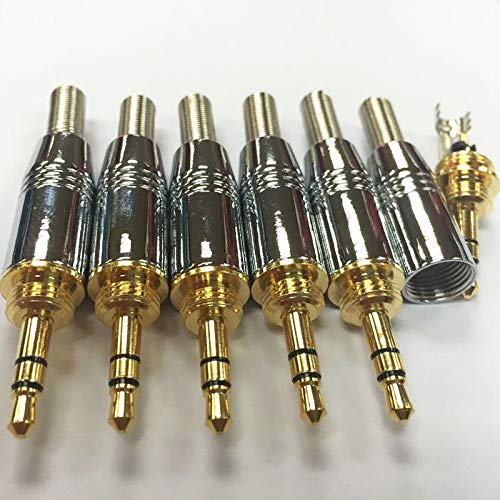 Lot de 10 prises stéréo 6,35 mm mâle vers jack 3,5 mm + 10 connecteurs stéréo 3,5 mâles pour câble de 4 mm