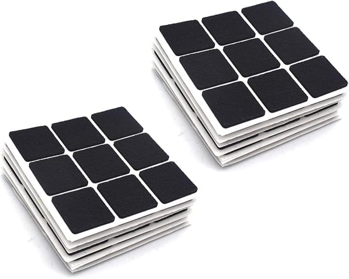 MR. DIY Crafts 18 Pcs, Custom Die Cut Custom Self Adhesive Stick Protective Floor Felt Pad Square EVA Furniture Felt Pad. (18, Black, 2.5 x 2.5 cm)