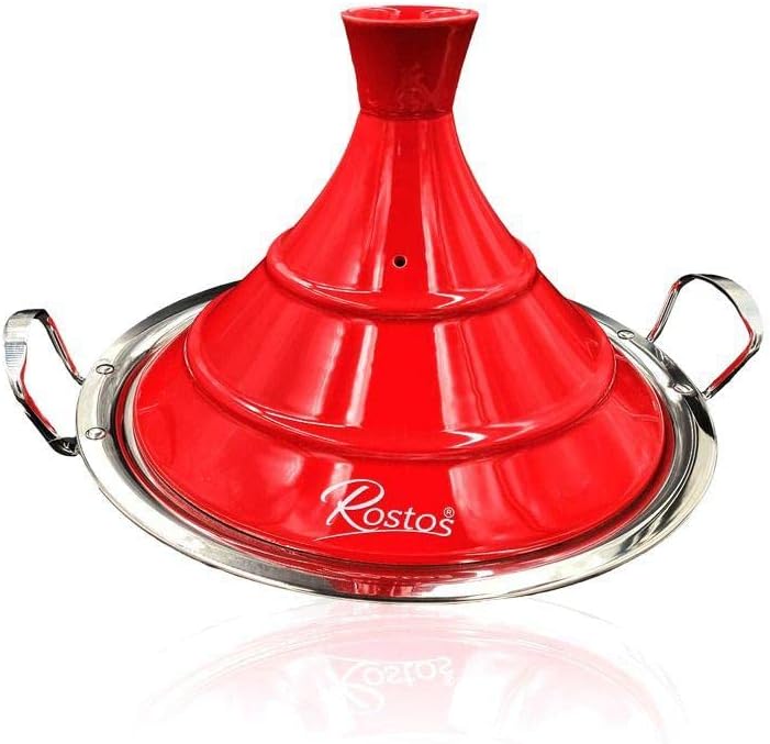 Rostos Moroccan Tagine Red Diameter 34 cm Ceramic Induction, Tagin, Days, Garden Pot, Cooking