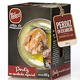 POLGRI Perdiz en Escabeche Conserva de Caza Comida Gourmet 450 g Lata Oval Estuchada Plato Preparado Receta Manchega Ave Selecta Especial Tapas Aperitivo Premium Cocina Tradicional Espanola Lista