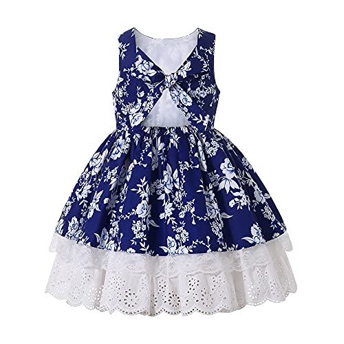 Pettgirl Kids Girls Elegant Navy Lace Ruffle Holiday Clothing Child Fashion Floral Fancy Pageant Boutique Dresses2