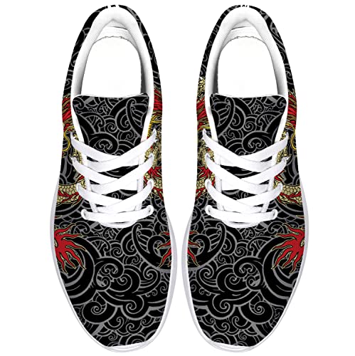 Dragon Design Shoes Womens Mens Running Sneakers Sport Tennis Golf Shoes Lightweight Walking Shoes Gifts for Her,Him4