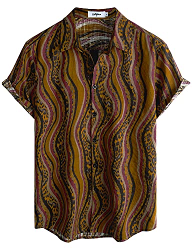 Image of VATPAVE Mens Casual Hawaiian Floral Shirts Short Sleeve Button Down Tropical Shirts Beach Summer Shirts