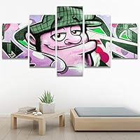 SIGNWIN 5 Panel Canvas Wall Art Modern Art Decorative Decorative Elements Digital Art Multicolor Patterns Urban for Home Decorations Ready to Hang - 60