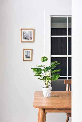 Miniatura 4 de SPKTCULR Monstera Ceriman Bonsái artificial de 20 pulgadas, planta de queso suizo pequeña en maceta sintética, árbol verde tropical para escritorio,