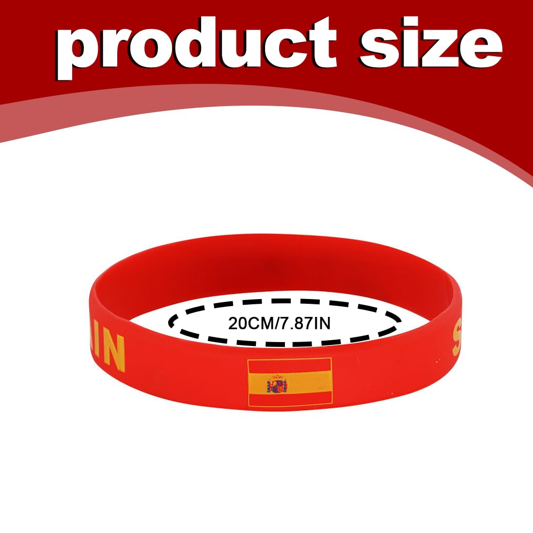 6 Pièces Spanische Flag Silicone Wristbands Wrist Bands, Bracelet Robuste Et Durable Orné Du Drapeau Spanische, Pour Bracelet De Sport Coupe Du Monde, Souvenirs De Football Athletics (C)