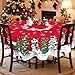 Arquiel Christmas Snowman Tablecloth Waterproof, Tree Farmhouse Table Cloth Round, Washable Table Cover for Christmas Party Home Kitchen Decoration (70 Inch, Round)
