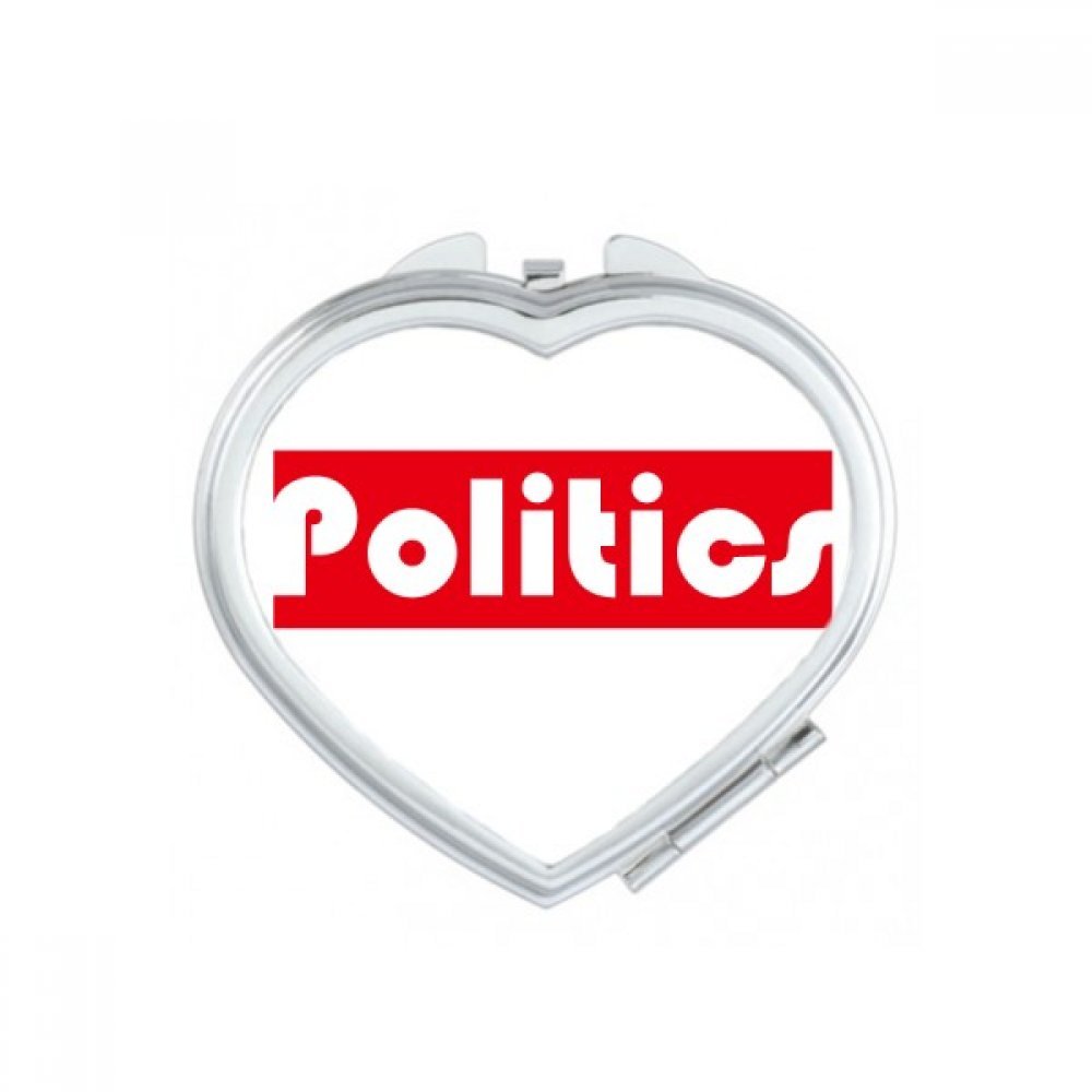 Miroir de maquillage compact politique noir coeur pour sac à main en voyage