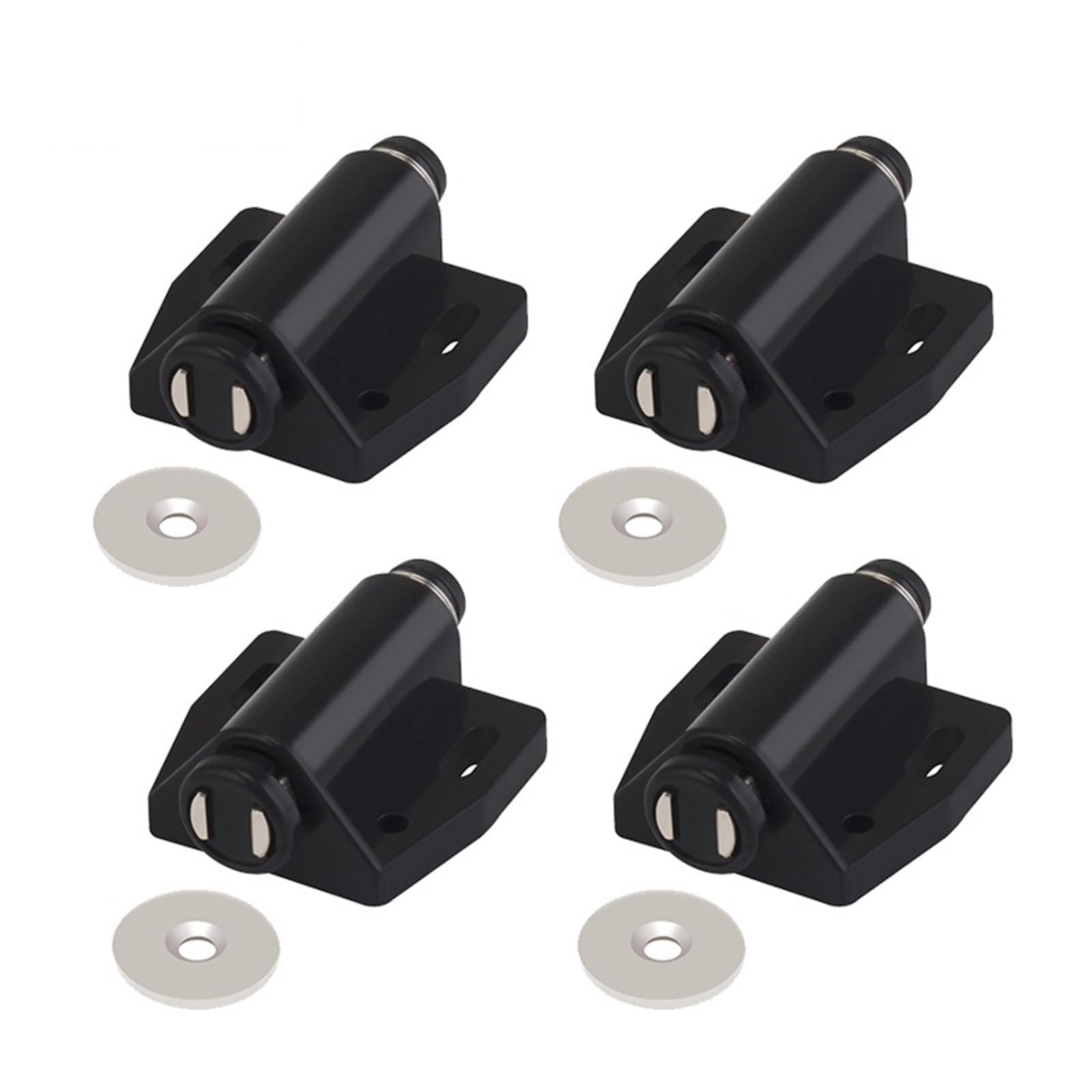 Door Stopper 4/8Pcs Single Magnetic Catch for Invisible Wardrobe and Furniture Cabinet Door Closing(4Pcs Black)