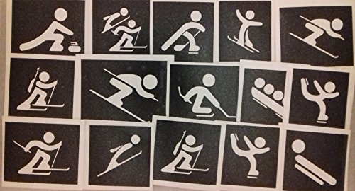 30 x Winter Olympic Sports themed stencils for glitter tattoos / face painting / many other uses biathlon cross country skiing bobsleigh luge hockey skating