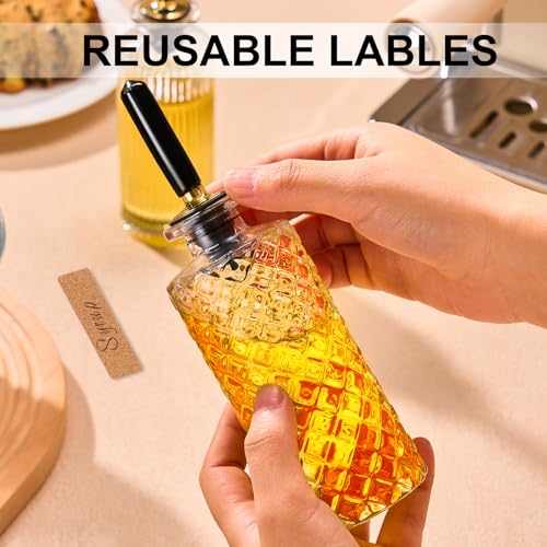 Image of gegewawa 2pcs Glass Coffee Syrup Dispenser Bottles 5 OZ, Simple Syrup Bottles with Metal Pour Spout, Syrup Dispenser for Coffee Bar Accessories for Maple Honey Syrup Oil and Sauces
