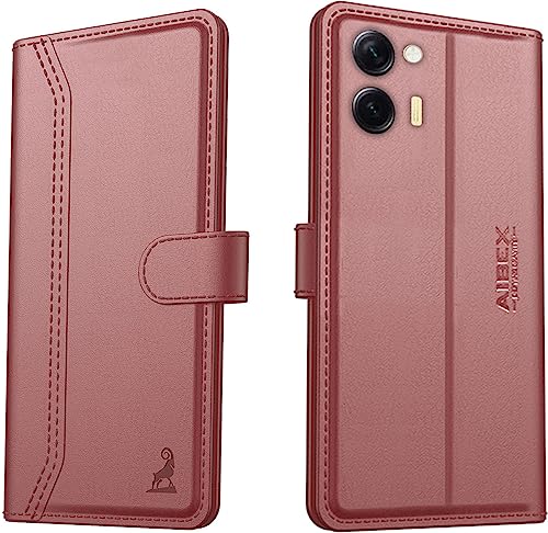 Image of AIBEX Compatible for Vivo Y36 4G Flip Cover Leather Finish | Inside TPU with Card Pockets | Wallet Stand | Complete Protection Flip Case - Brown