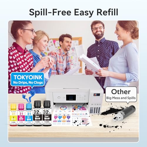 Image of TOKYOINK 31 32XL Ink Bottle Set Compatible for Smart Tank 5101 7602 6001 | Compatible for HP 31 and 32xl Ink Compatible for HP Smart Tank Ink 5101 6001 651 5102 7002 5000 7001 Printer Ink Refill