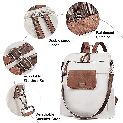 Image of CLUCI Leather Backpack Purse for Women, Large Fashion Convertible Anti-theft, Travel Backpack Purses