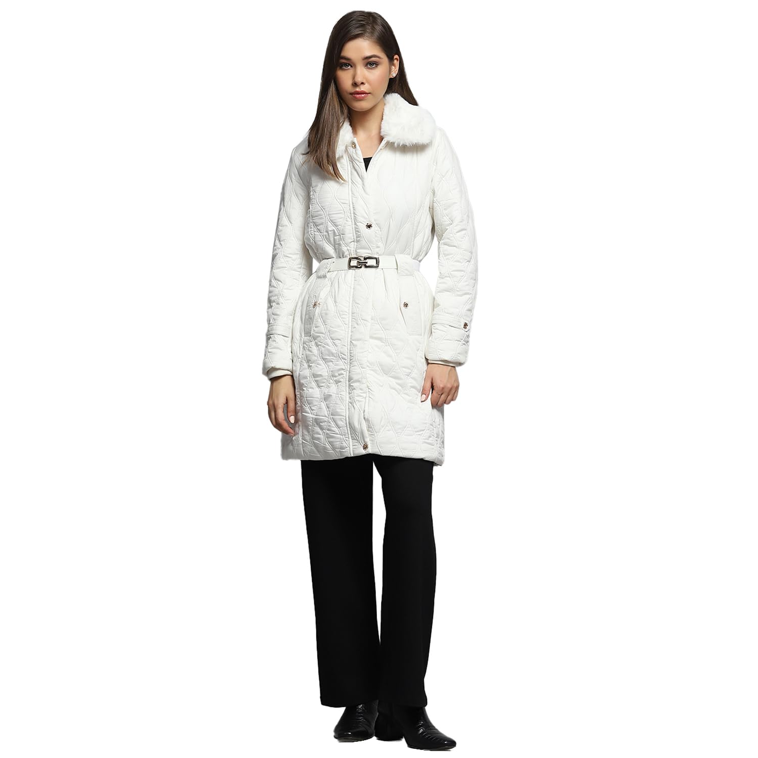 monte carlo Womens Self Design White Collar Neck Full Sleeve Jacket-picture-45