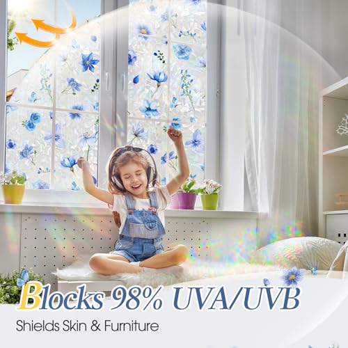Película de privacidad para ventana Coavas con diseño arcoíris miniatura 5