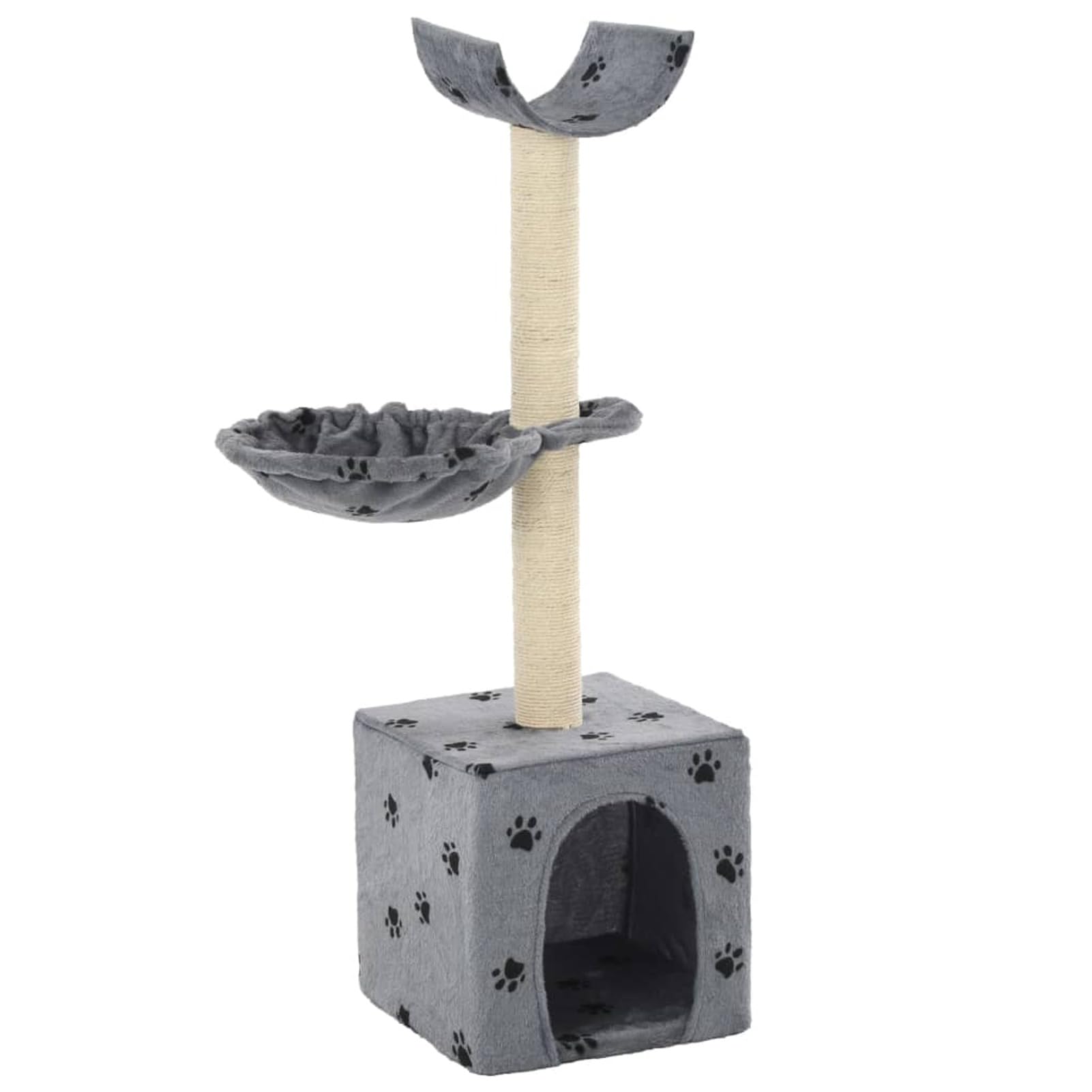 ShGaxin Rascador para Gatos con Poste de sisal 105 cm Huellas Gris, Rascador Gato, Arbol Rascador para Gatos, Gatos Accesorios, Torre Gatos, Arranhador para Gatos, Casa para Gatos
