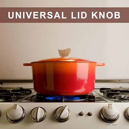 Miniatura 4 de iplusmile Pomos de repuesto para mango de tapa de olla, 4 pomos con patrón de madera para un agarre cómodo, compatibles con la mayoría de tapas de