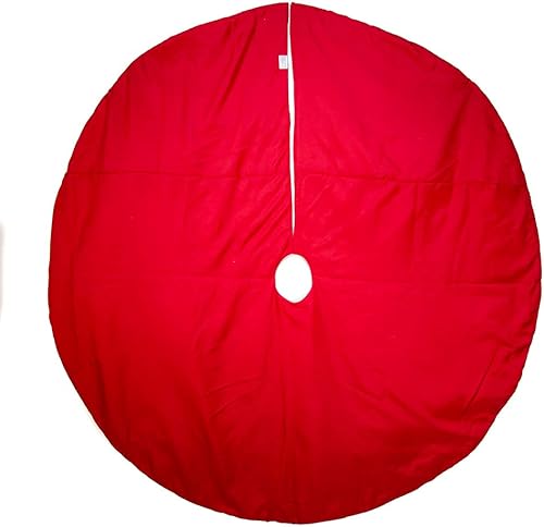 Miniatura 3 de Kurt Adler Falda de árbol bordada y plisada con copo de nieve, 60 pulgadas, color rojo