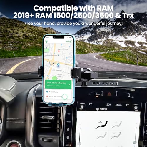 Image of Dashboard Phone Mount for 2019-2026 Dodge Ram 1500 2500 3500 TRX Truck