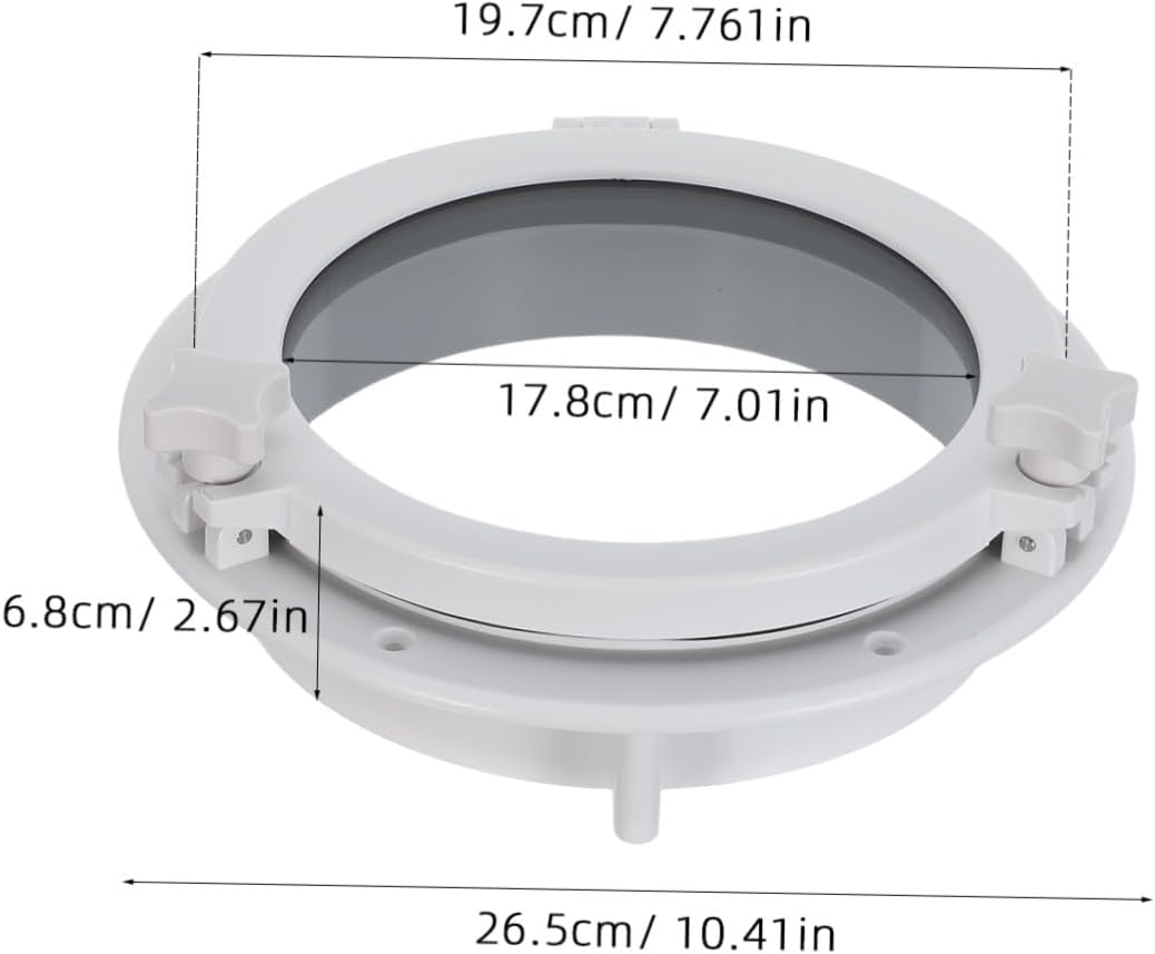 Outanaya Marine Window for Yacht and Rv Replacement, 10.4 Inch Circular Tempered Glass Boat Skylight with UV Blocking and High Light Transmission for Diverse Living Spaces
