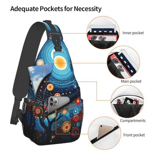 Bolso bandolera Art Cosmic Tree para mujer y hombre miniatura 4