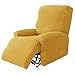 ABZDUNG Copripoltrona reclinabile Elasticizzata da 4 Pezzi, copripoltrona Relax con Tasche per Divano(Giallo) immagine
