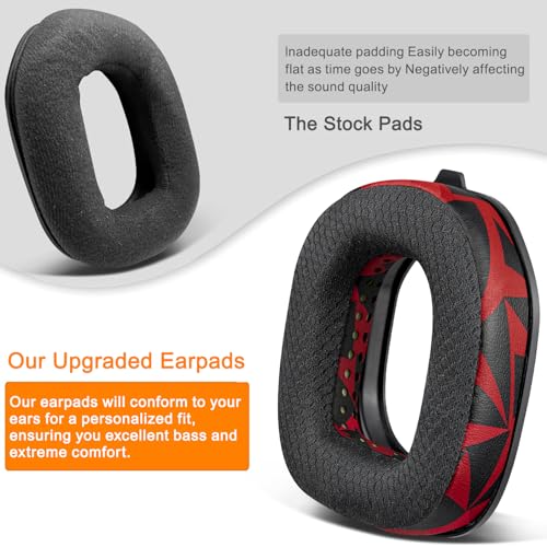 SOULWIT Replacement Earpads para Astro A50 Gen3, Almohadillas con Tela de Malla Duradera y Espuma para Aislamiento de Ruido - Rojo Storm miniatura 4