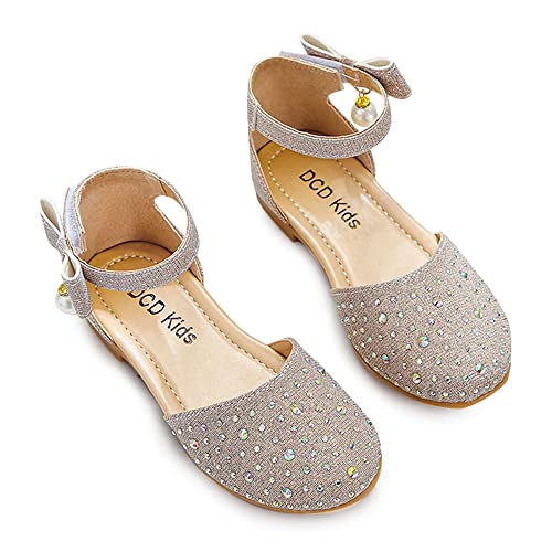 Image of Hopscotch Baby Girls PU Applique Sequin Mary Jane in Gold Color