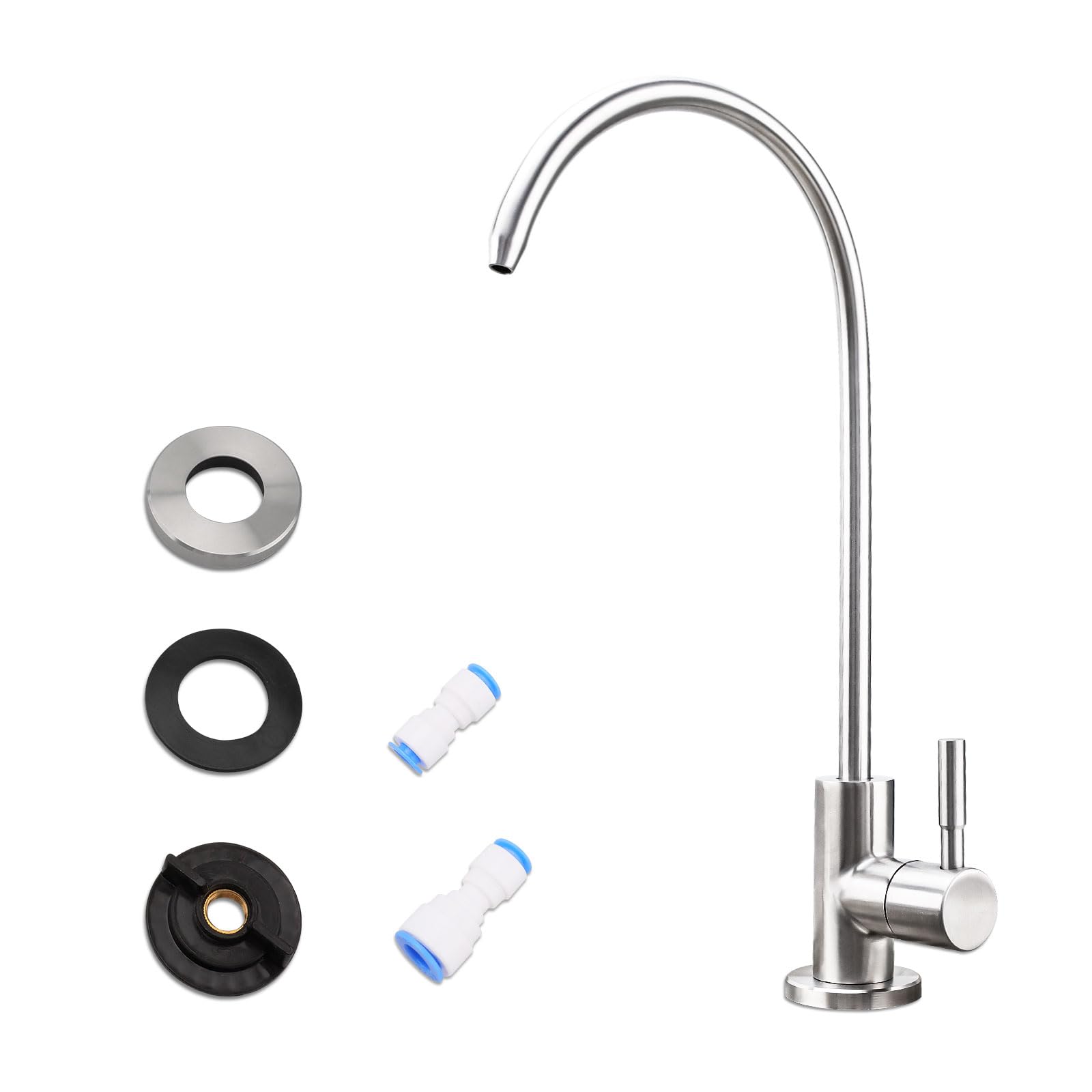 Water Filter Faucet,Drinking Water Faucet Fits Reverse Osmosis and Water Filtration System for Kitchen Bar Sink Faucet in Non-Air Gap SUS304 Stainless Modern Brushed Nickel Lead-Free