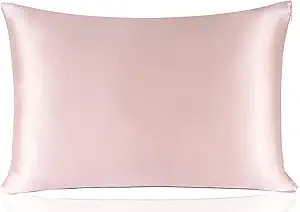 ZIMASILK 100% Pure Mulberry Silk Pillow Cases for Hair and Skin Health,Soft and Breathable,Both Sides Premium Grade 6A Silk, with Hidden Zipper,1pc (King 20"x36", Pale Pink)