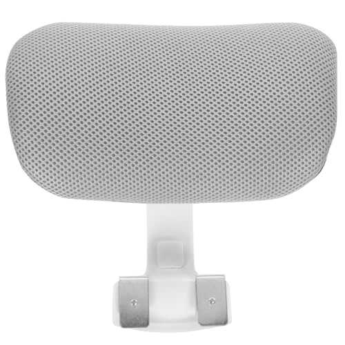 TOYANDONA Verstellbare Büro Stuhl Kopfstütze Aufsatz Nackenstütze Ergonomisch Komfortabel Höhenverstellbar Für Computerstuhl Arbeitszimmer Zubehör Silber Weiß Rahmen