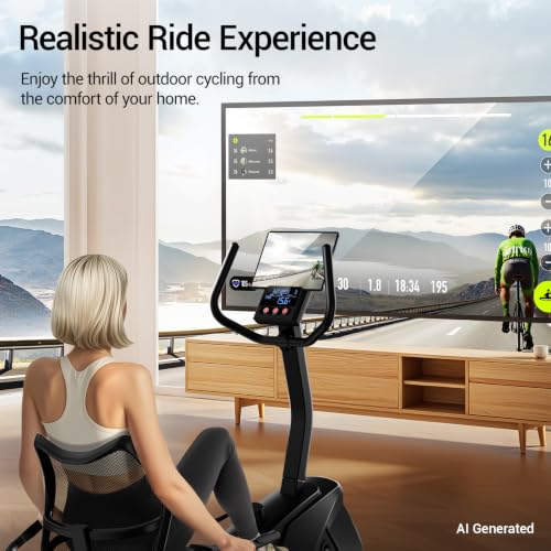 Image of CURSOR FITNESS Exercise Bike, Stationary Bikes for Home with Brake Pad | Indoor Cycling Low Noise Bike for Home with Exclusive App, Spin Workout Bike with Tablet Mount, 300 lb Weight Capacity
