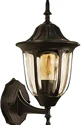 Arandela Colonial Preto Alumínio Muro Parede Externa