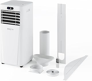 Ometa Air Portable Air Conditioners Home Cooling & Ventilation 4-in-1 Portable Air Conditioning Unit Wifi App Alexa Cooling/Heating Mode Sleep Mode Fan Mode Drying Mode Window Kits (7000BTU)