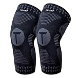 Teylam Lot de 2 genouillères médicales pour homme et femme pour déchirure du ménisque, arthrite, ACL, genouillère de compression pour basketball, volley-ball, yoga, course, jambe droite et gauche