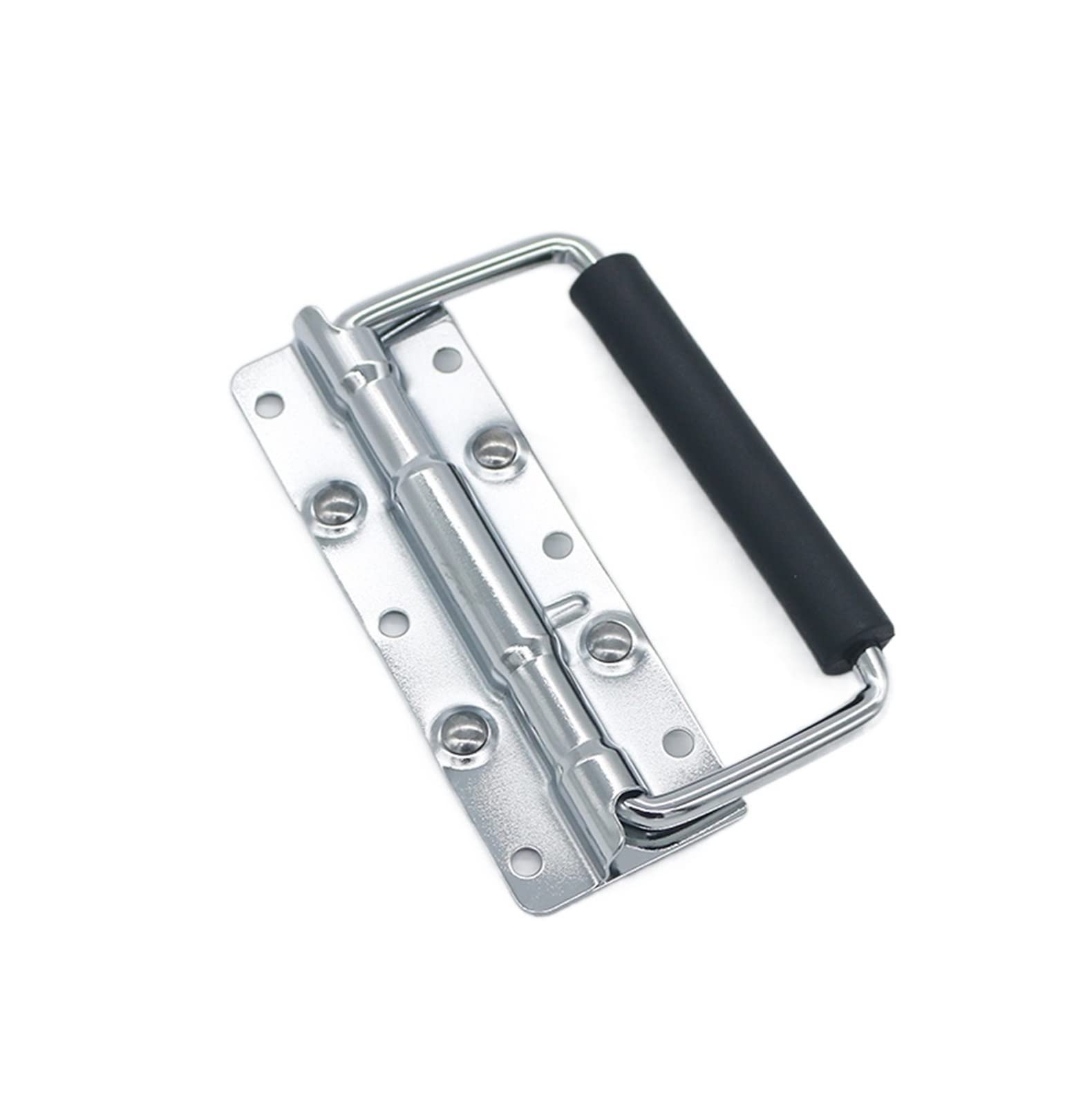 ROHCGHC recessed Foldable Handle, Long Iron Handle Folding Spring Case Equipment Lock up Industrial Wooden